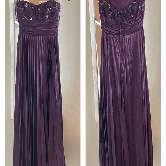 SPEEKLESS || Purple floor length strapless gown formal dress - Picture 1 of 4